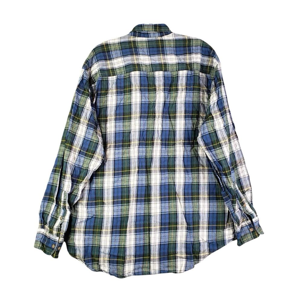 Woolrich Button Up Shirt Flannel Mens Size Large L Long Sleeve Collared Blue - Picture 2 of 11